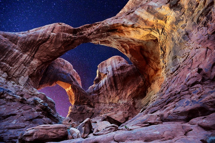 Double Arch Arches National Park 4K