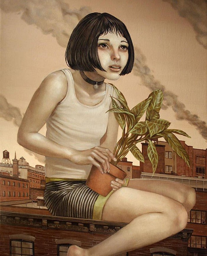 Mathilda from Leon: The Professional with a plant