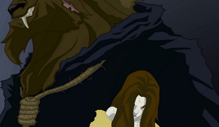 The Beast and Belle from Beauty and the Beast