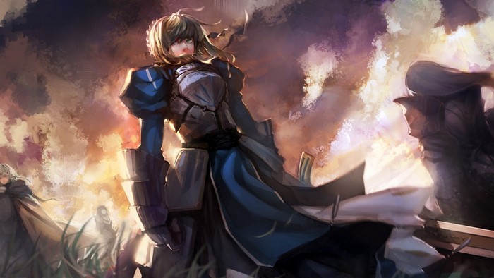 Saber from Fate Series in battle