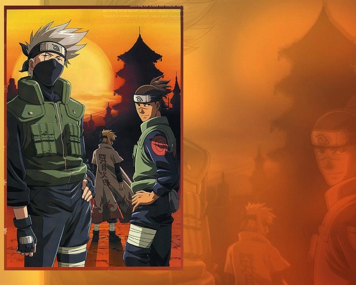 Kakashi, Minato, and Iruka from Naruto Shippuden