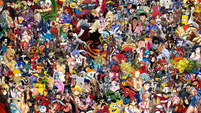 Collage of Anime and Video Game Characters