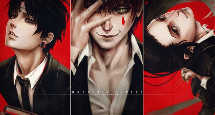 Hunter x Hunter Dark Trio with Red Background