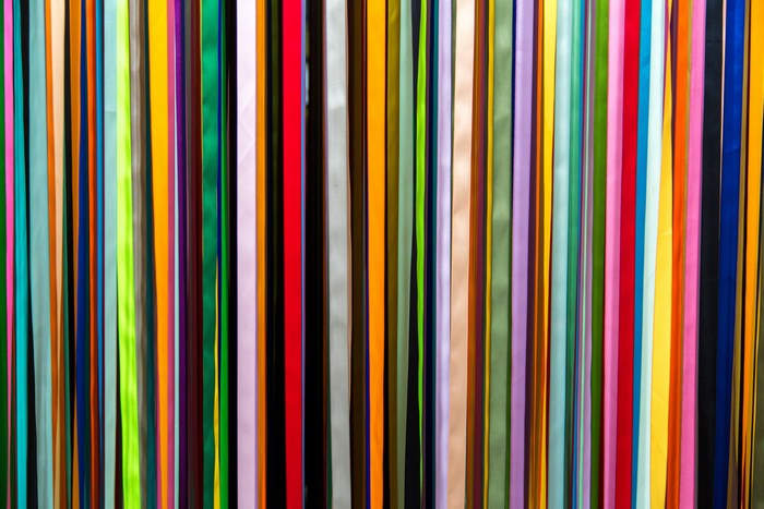 Abstract pattern of colorful vertical ribbons