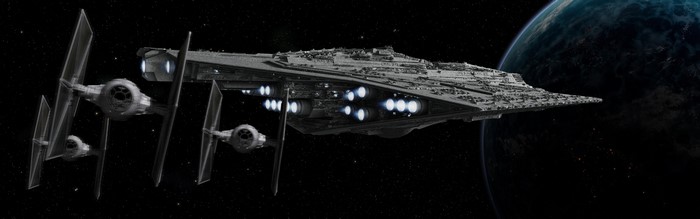 Star Wars Imperial Star Destroyer with TIE Fighters