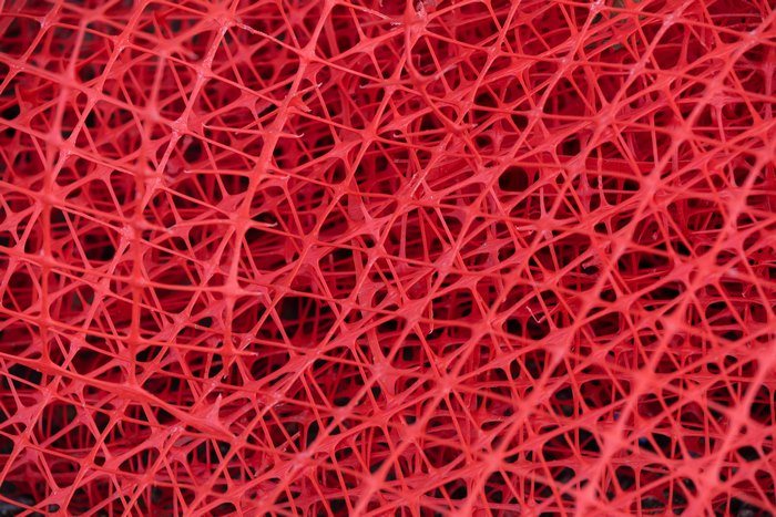 Red plastic construction safety netting