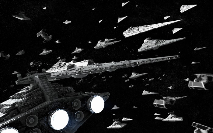 Star Wars Imperial fleet in space