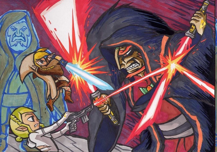 Link and Zelda from Legend of Zelda crossover with Star Wars