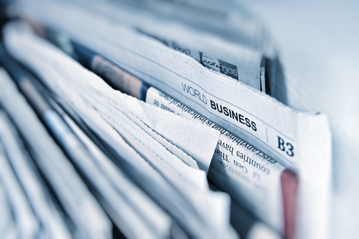 World Business Newspaper Close-up