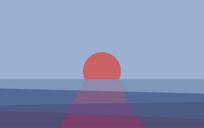 Abstract sunset over the ocean with reflection