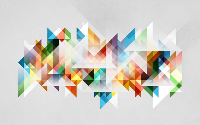Abstract geometric shapes with colorful triangles