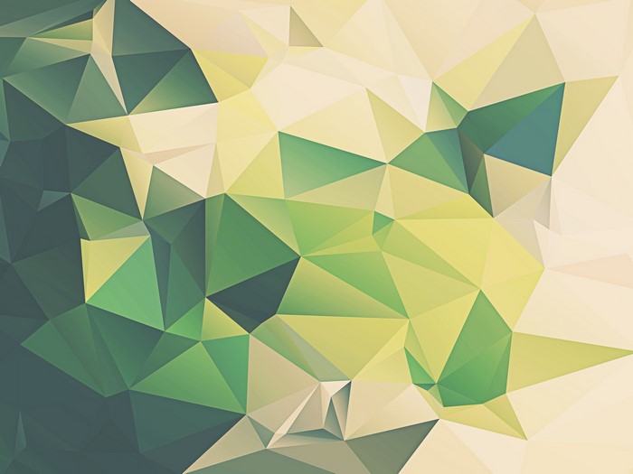 Abstract low poly green geometric artwork