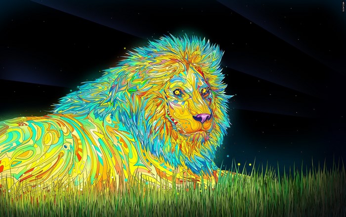 Psychedelic Lion Digital Art by Matei Apostolescu