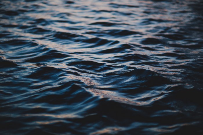 Close-up of dark blue ocean water with ripples