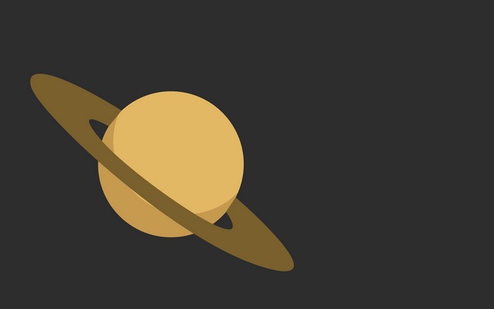 Minimalist Saturn planet vector