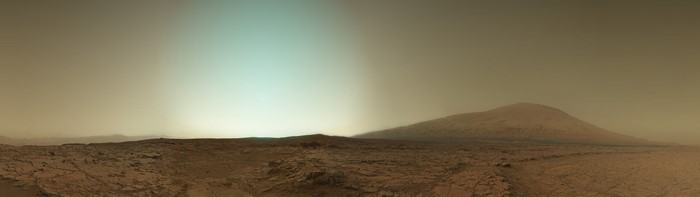 Mars panorama with Mount Sharp and sky