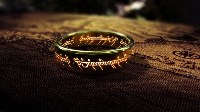 The One Ring from The Lord of the Rings on a map