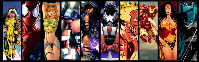 Marvel and DC Comics Characters Collage