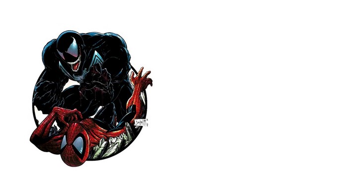 Venom and Spider-Man comic art