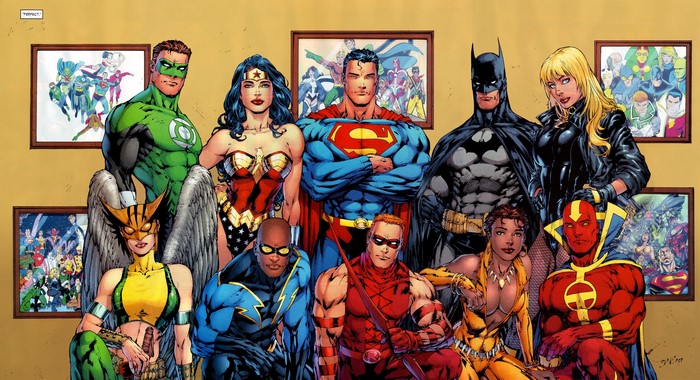 DC Comics Justice League heroes posing