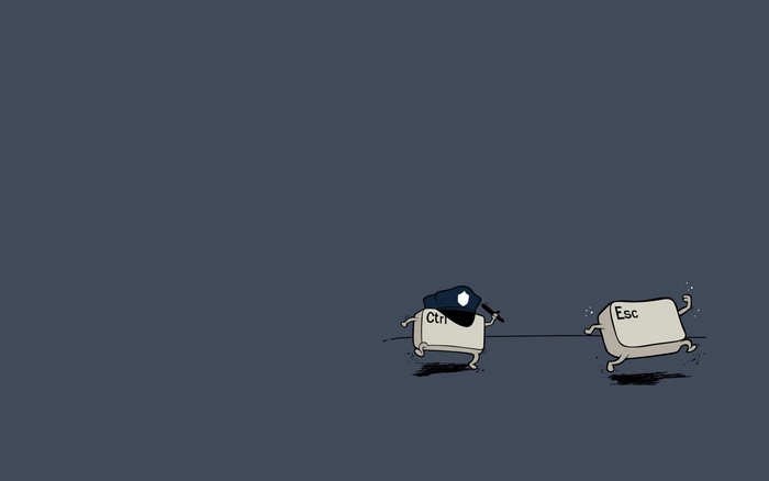 Ctrl key as police chasing Esc key