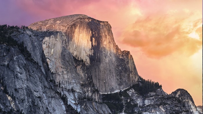Half Dome mountain in Yosemite National Park at sunset
