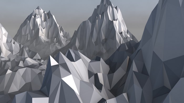Low poly mountain range digital art