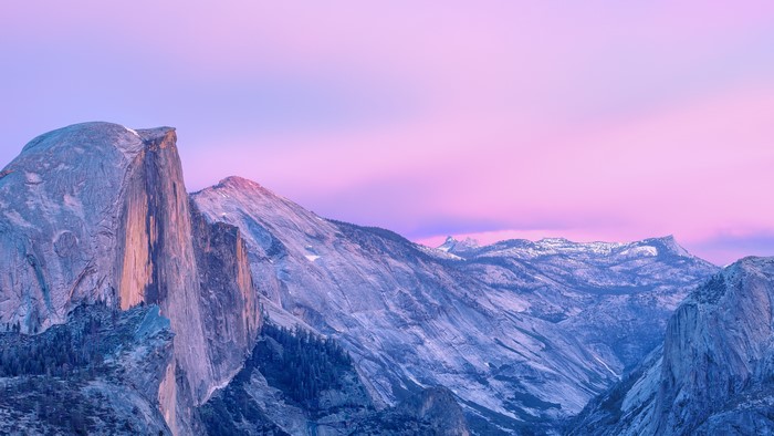 Half Dome mountain in Yosemite National Park at sunset
