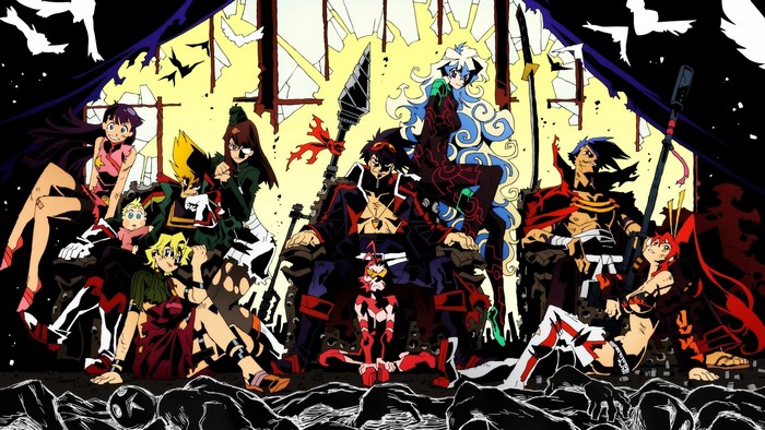 Tengen Toppa Gurren Lagann characters sitting on rocks