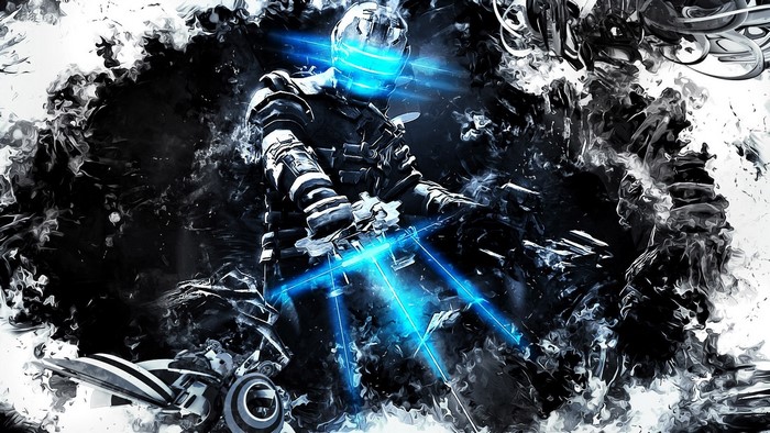 Isaac Clarke from Dead Space in abstract art