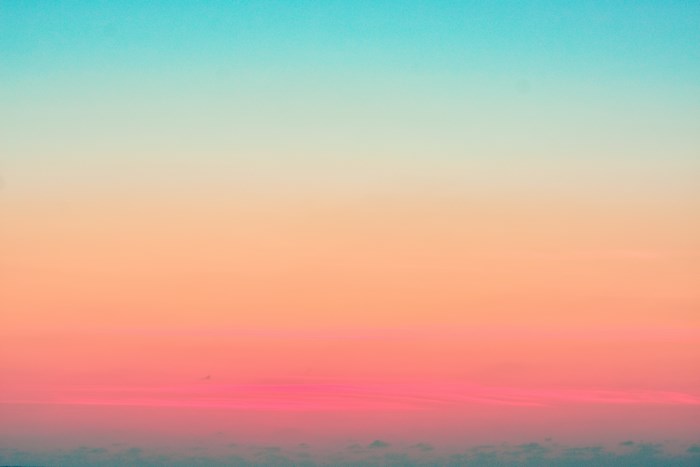 Sunset sky with gradient colors