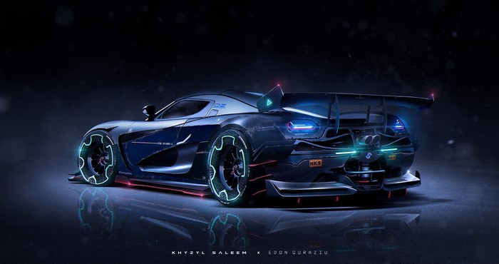 Koenigsegg Agera RS hypercar with neon accents