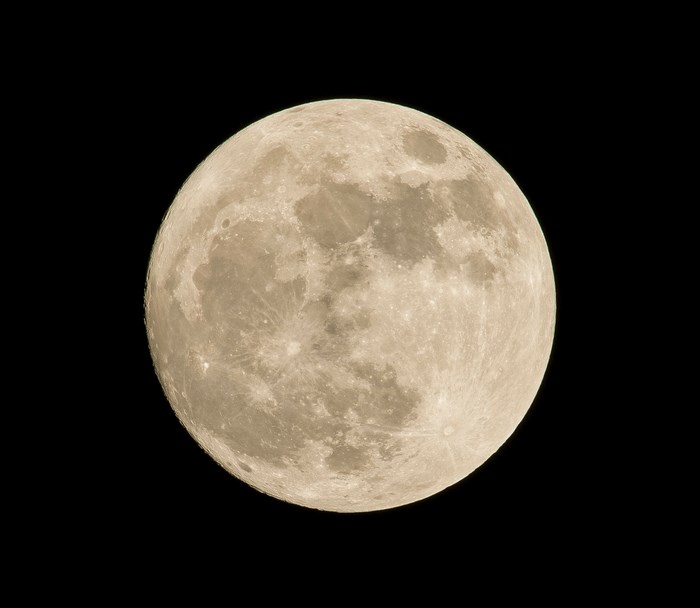 Full moon in the night sky