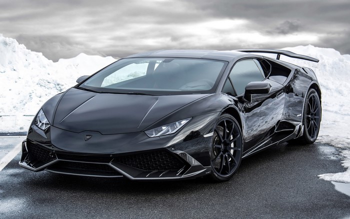 Black Mansory Lamborghini Huracan LP 610-4 in snow