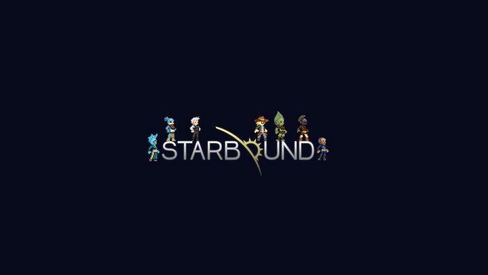 Starbound video game logo with characters