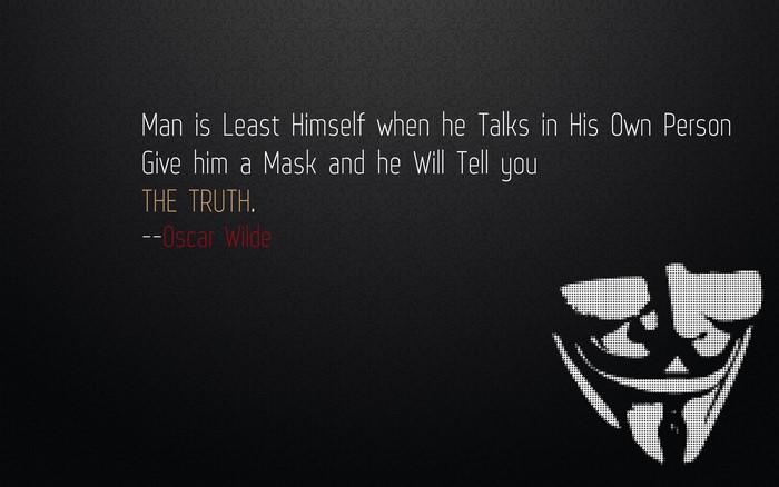 Quote by Oscar Wilde with Anonymous mask