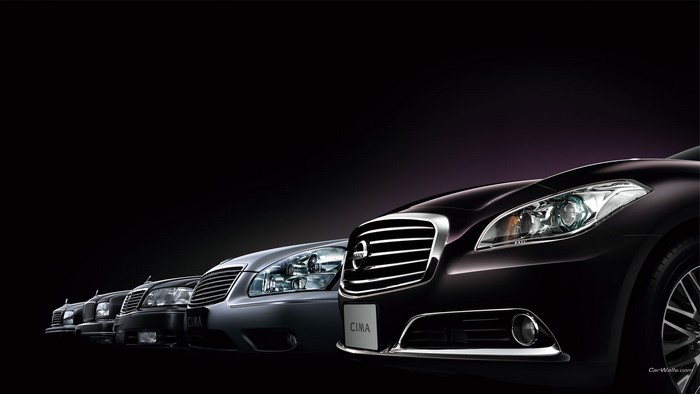 Nissan Cima cars lined up