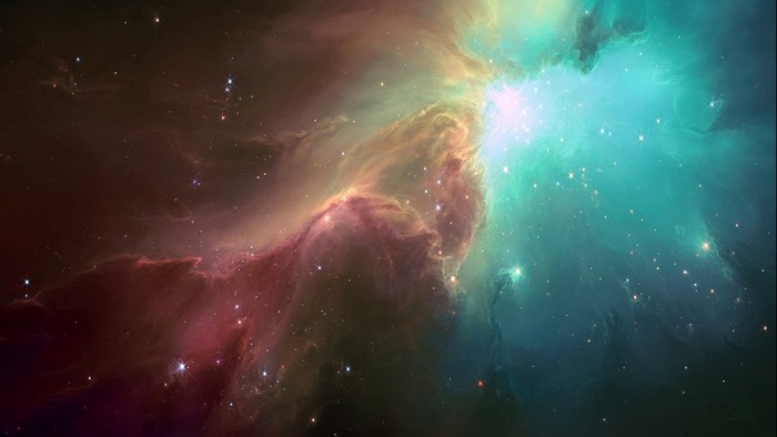 Colorful nebula with stars in deep space