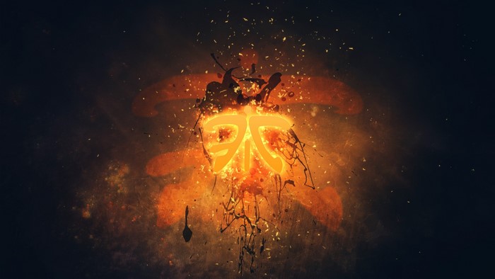 Fnatic esports logo with fire and sparks