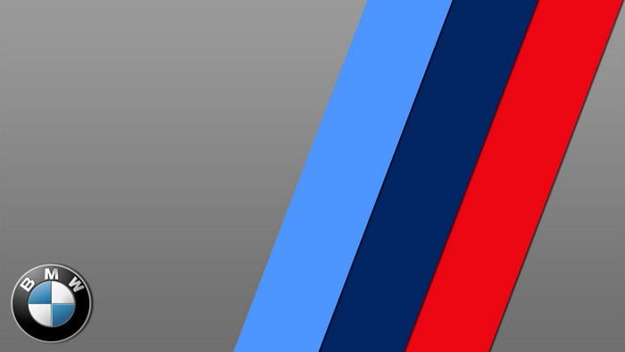 BMW logo and racing stripes
