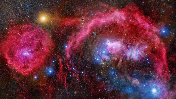 Nebula with stars and galaxy