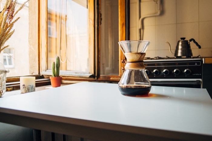Coffee Chemex on a Table by a Window in Riga