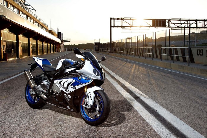 BMW S1000RR HP4 motorcycle on a racetrack