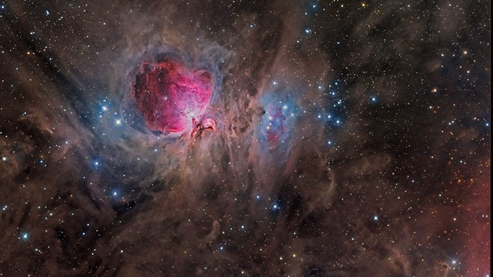 Orion Nebula in deep space with stars
