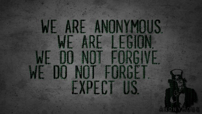 Anonymous quote with Guy Fawkes mask