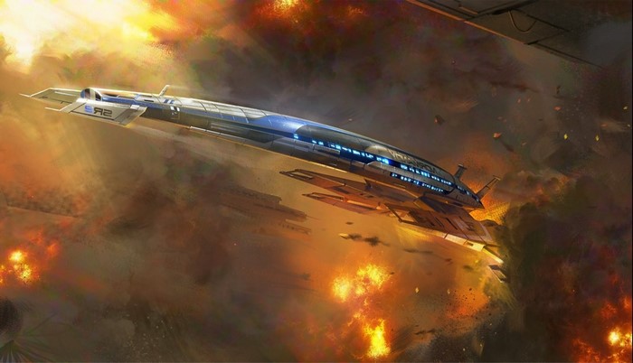 Normandy SR-2 from Mass Effect in battle