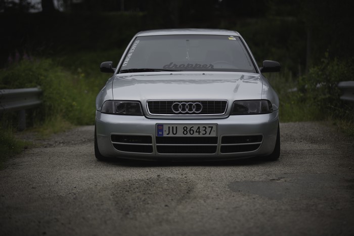 Silver Audi A4 B5 S4 Quattro with Norwegian license plate