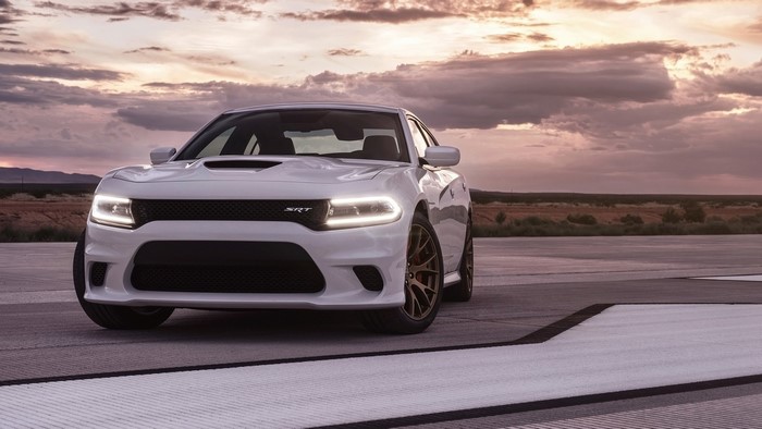 White Dodge Charger SRT on Road