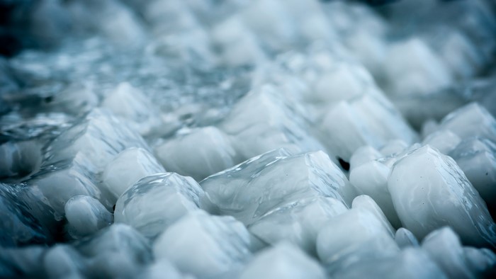 Close-up of ice chunks