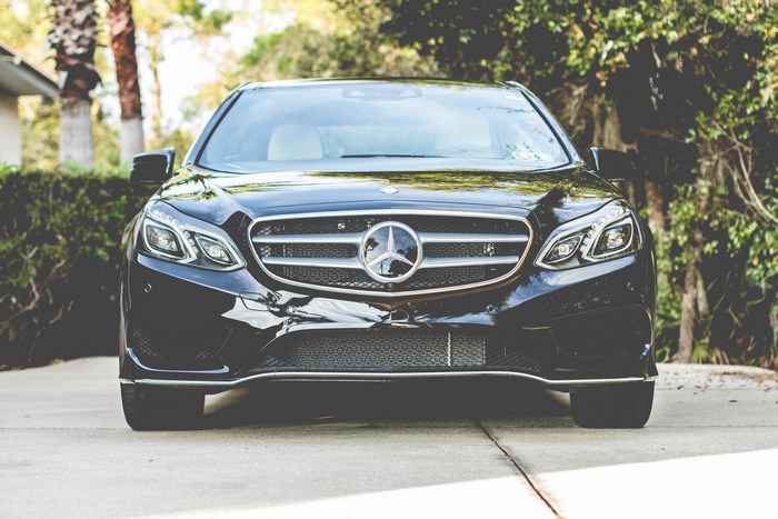 Black Mercedes-Benz E-Class Sedan Front View
